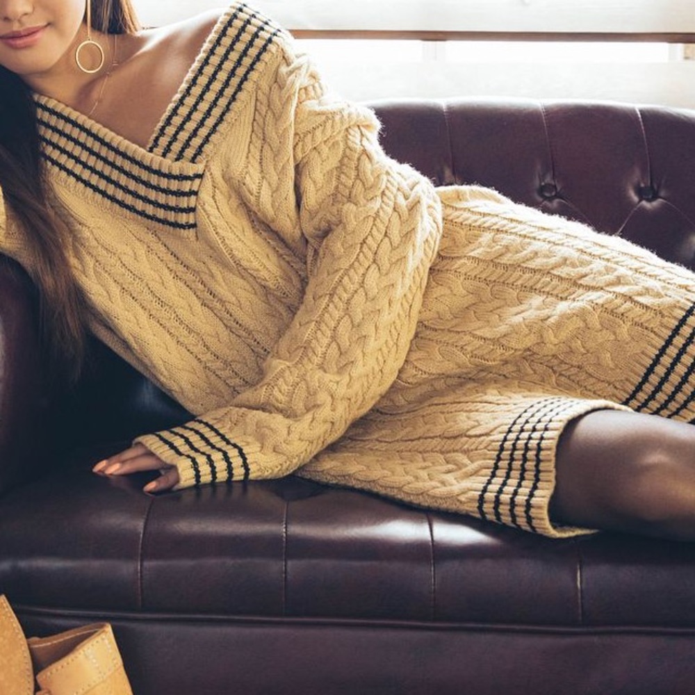 Eggie cable knit sweater dress